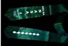 NSU-BA NASA Green stole with NASA lettering, clocktower logo, and 7 diamonds