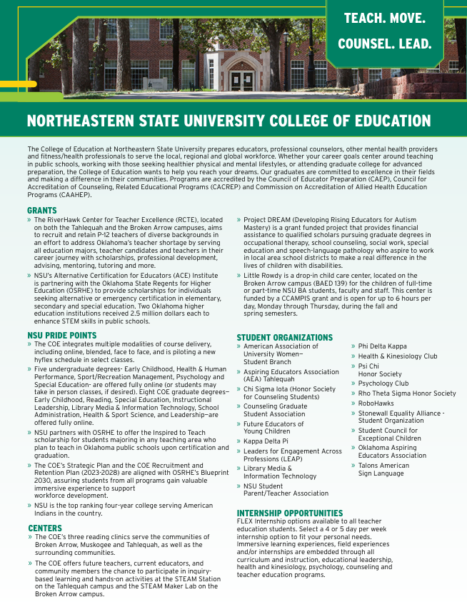 College of Education (PDF)
