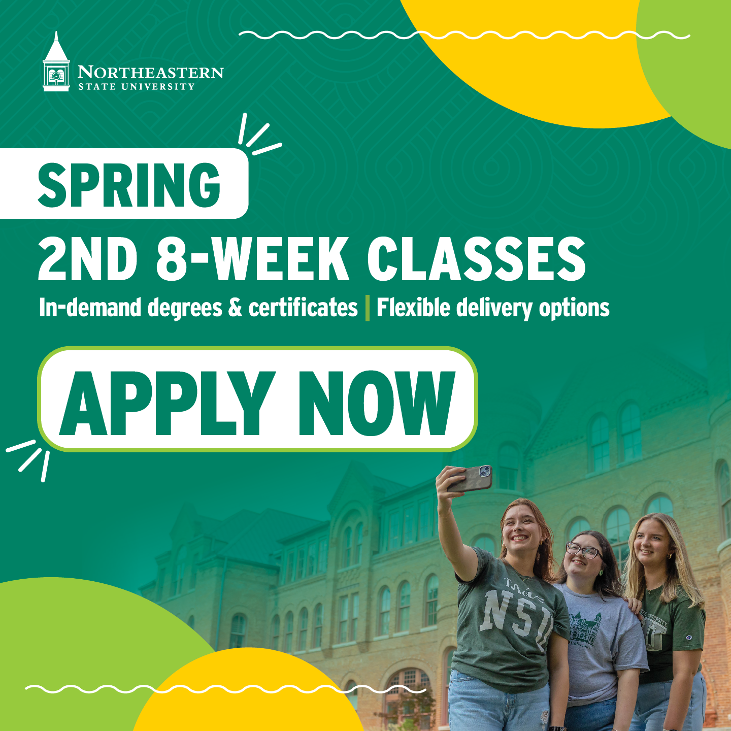 Spring 2026 2nd 8-Week classes ad Apply now