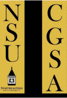 Counseling Graduate Student Association A gold stole with black lettering and NSU logo 