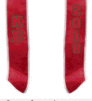 Kappa Sigma A red stole with white trim and green lettering