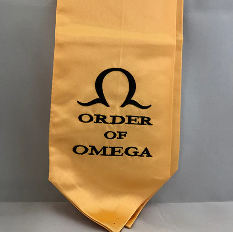 Order of Omega A gold stole with black Order of Omega logo