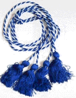 Pi Gamma Mu Blue and white cords with blue tassels