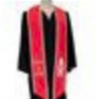 Alpha Pi OMega - Theta Chapter Red stole with white binding and white letters of Greek letters and class yea