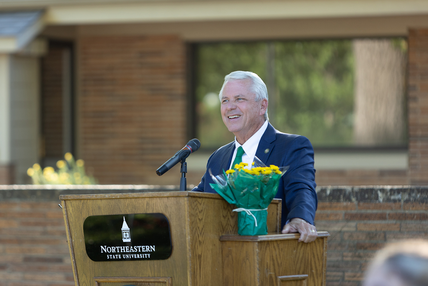 A picture of President Turner at his podium